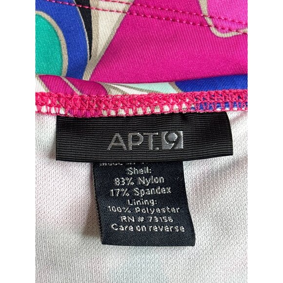 Apt. 9 Womens Swim Skirt Size 8 Abstract Multicolor Ruched Side Ties New - Picture 5 of 7